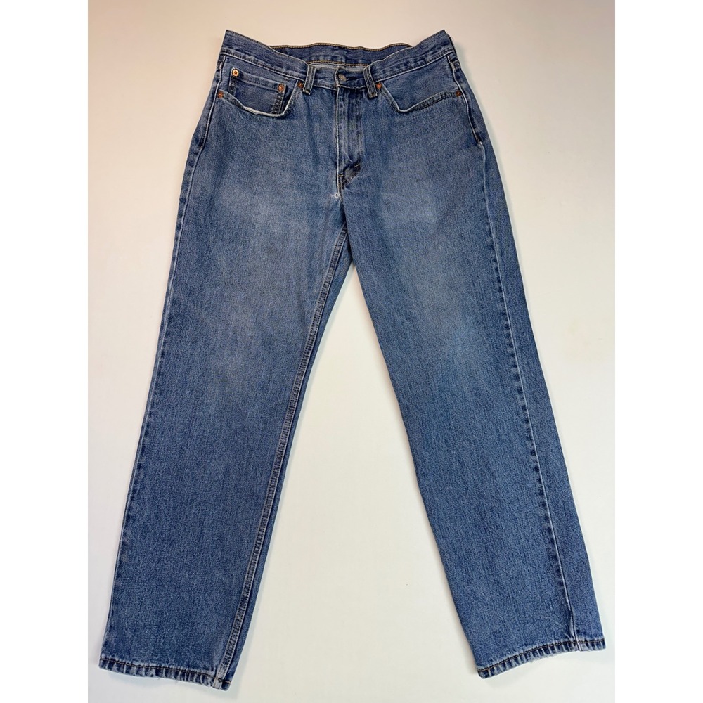 Levi's 550 Relaxed Fit Straight Leg Denim Jeans 34x32 Fading Distress Patina